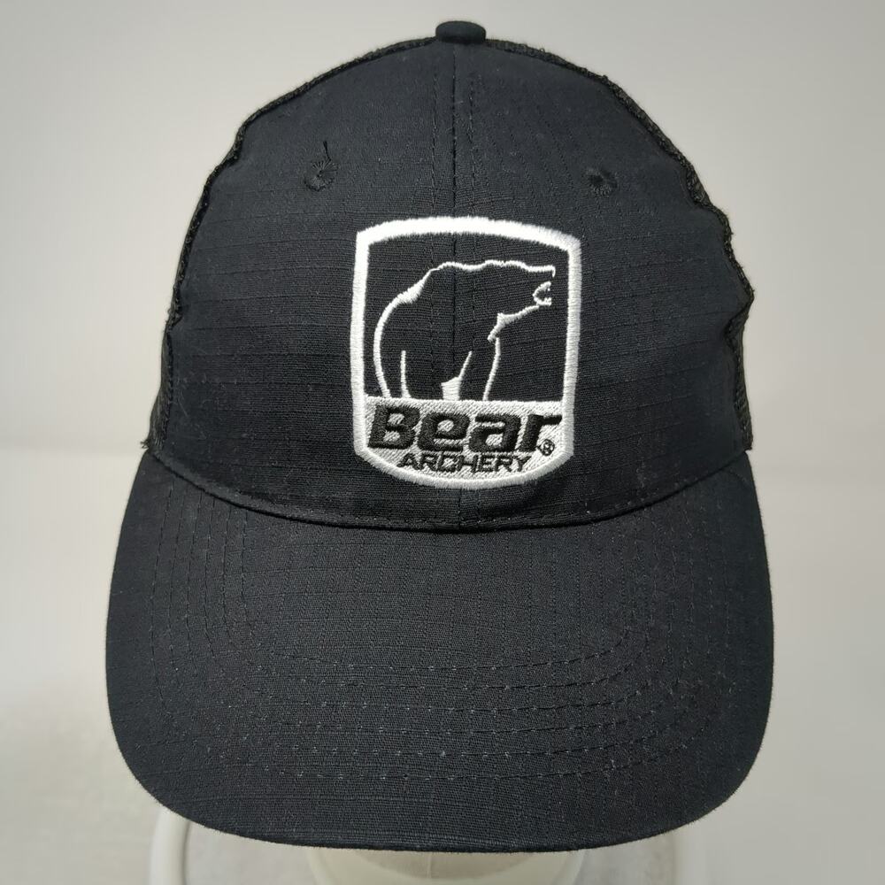 Bear Archery Trucker Hat Black One Size Mesh Back Snapback Hunting Bowhunting - Picture 2 of 8